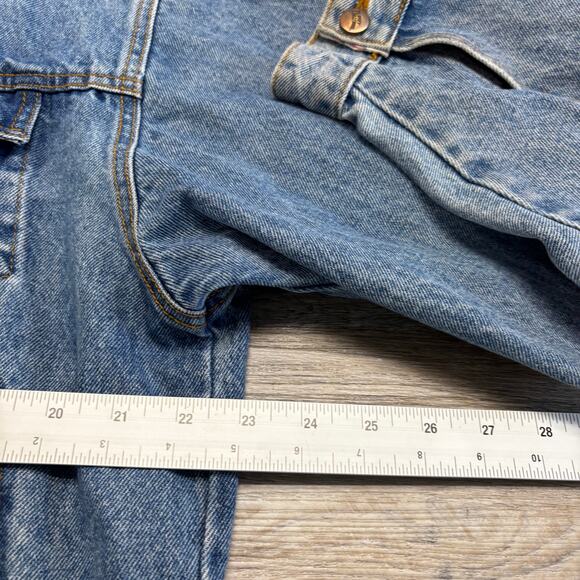 Vintage 90s Planet Hollywood Orlando Blue Mens L Denim Jean Trucker Jacket - Picture 6 of 8